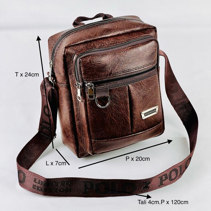 Tas Selempang Pria Tas Selempang Kulit Pu Polo Amstar 10" Tas Selempang Pria Wanita