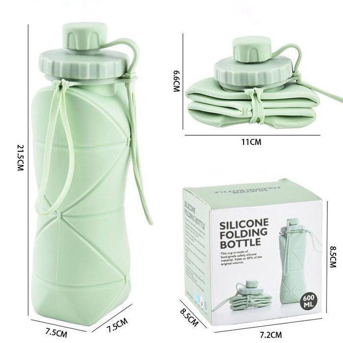 SUNWAYSTORE - Botol Air Lipat Silikon Portabel Reusable 600ml / Botol Air Olahraga Lipat / Botol
