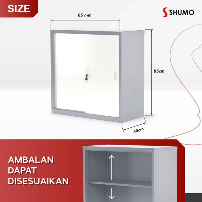CARGO Lemari Arsip Besi 2 Pintu Sliding PendekLemari sleding Kantor