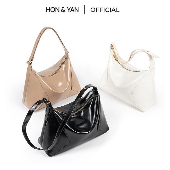Tas Minimalis Wanita [Tiktok Exclusive] Honyan Tas Bahu Wanita Lyra Shoulder Bag Resleting Kulit