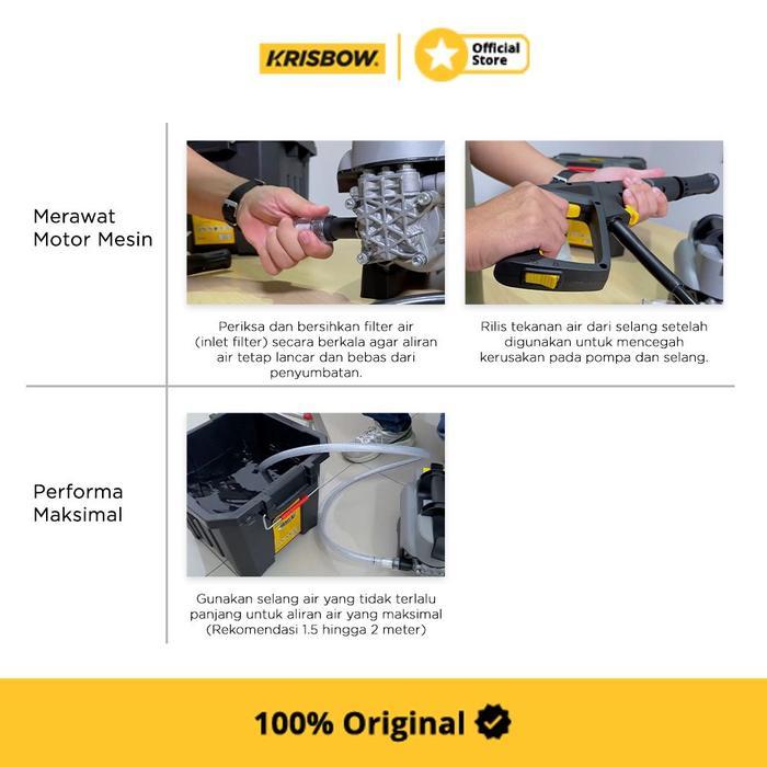 Krisbow Hh Pressure Cleaner Jet Cleaner 35 Bar Frhpe35 - Abu-Abu Alat Cuci Ac Alat Cuci Motor Mesin
