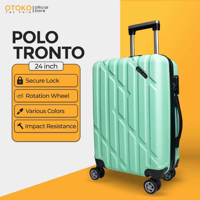 "New" PROMO Koper Fiber Polo Tronto 24 inch Koper Bagasi Koper Besar Koper Murah Roda 4 putar tidak