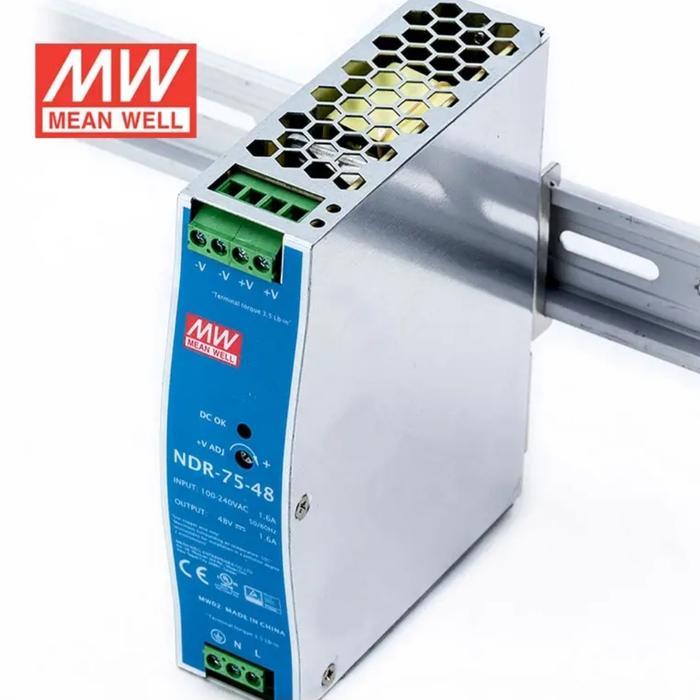 MEAN WELL MEANWELL NDR 75-48 75W 48V 1,6A INDUSTRIAL DIN RAIL PSU
