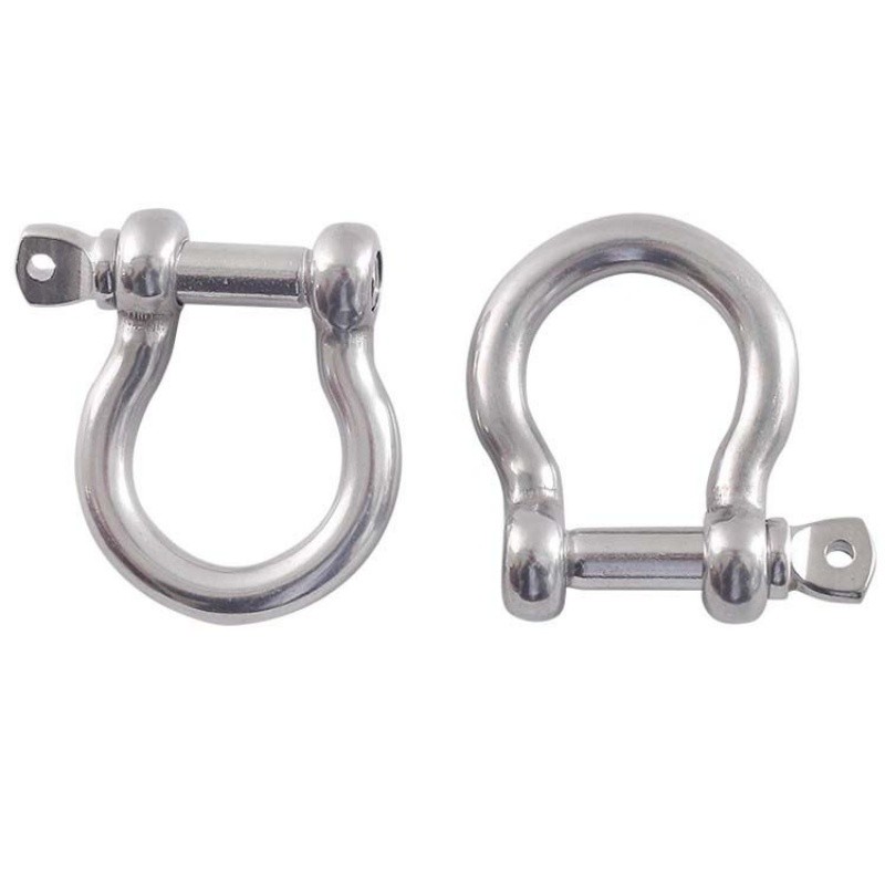 304 Stainless Steel Bow Shackle D-shaped Lifting Shackle Lifting Hook Steel Wire Rope Shackle M4 M5