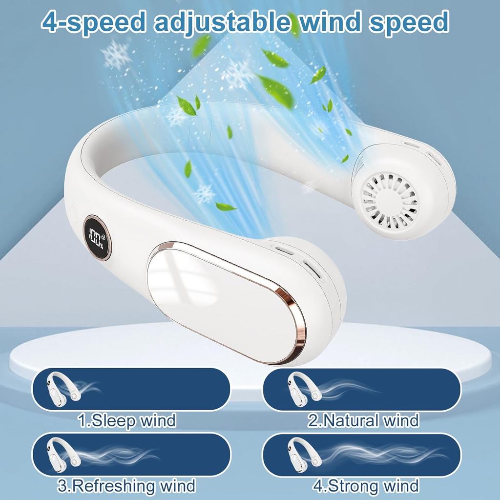 Neck Fan, Hands Free Portable Neck Fan, USB Rechargeable Bladeless Neck Fan, Persoanl Wearable Fan