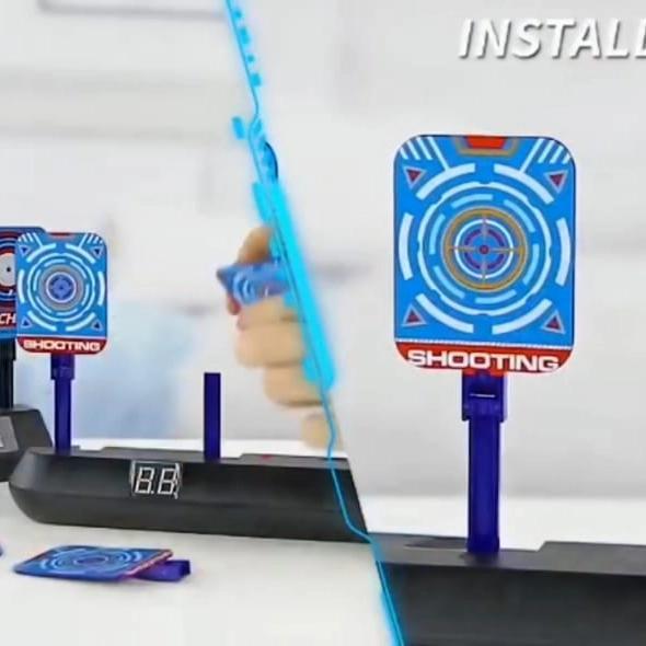 New Mainan Anak Pistol Nerf Soft Bullet Gun & Papan Target Otomatis 999-3 #Gratisongkir