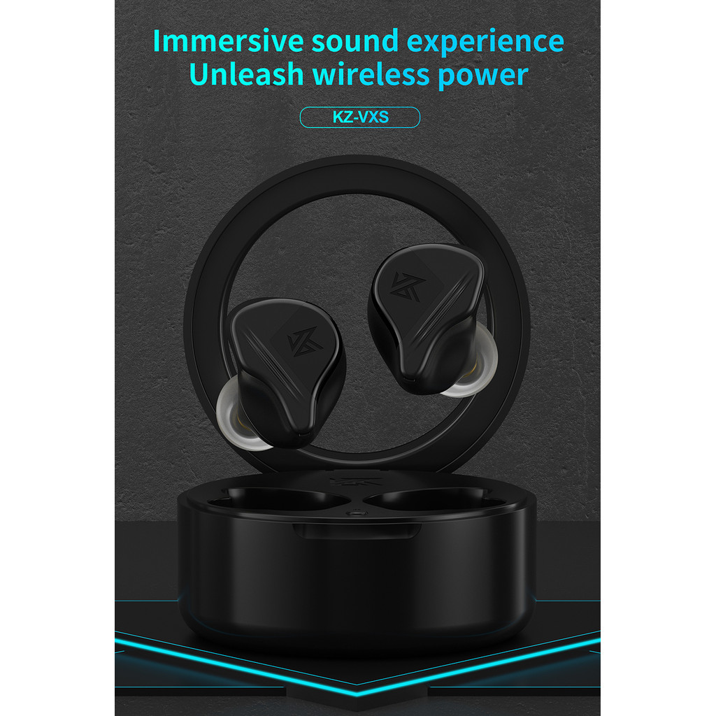KZ VXS TWS Bluetooth 5.2 Wireless Earphones Earbud APTX Sport Earbuds Game Headset HiFi Bass Headpho