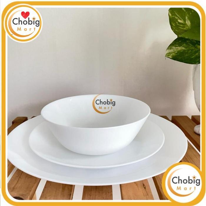 Mangkok Makan BESAR Mangkuk Kecil Keramik / Piring Saji Premium PUTIH