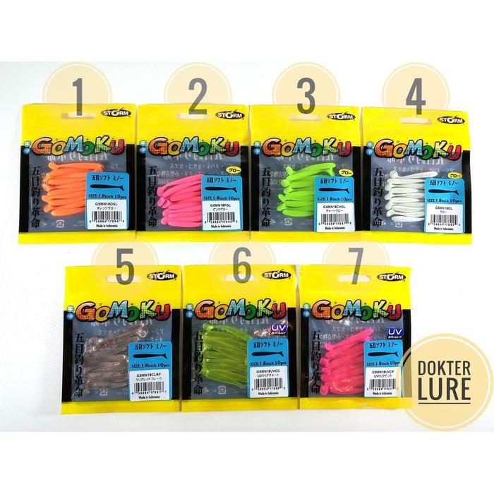 LURE STORM Gomoku Soft Minnow 4cm 10pcs Softlure Umpan Mancing