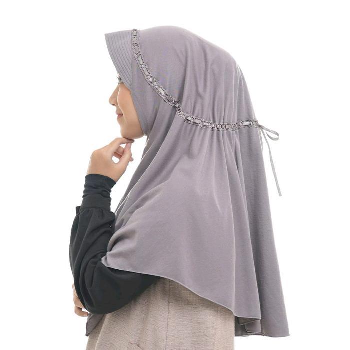 Sedia Kerudung Rabbani Hemy Serut Atas warna Jilbab Panjang Instan Renda