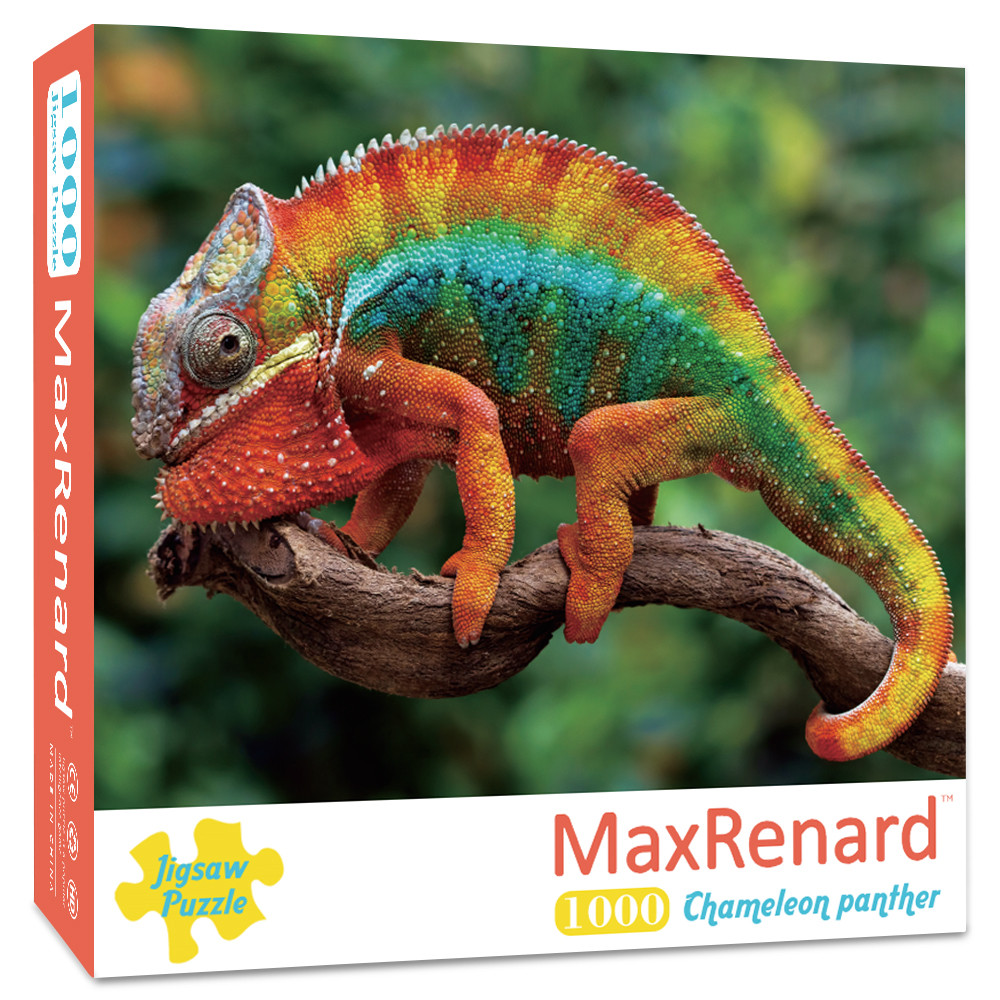Maxrenard Jigsaw Puzzle 1000 Pieces for Adult Animal Chameleon Panther Environmentally Friendly