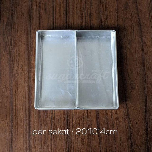 Loyang persegi sekat 2 aluminium 20cm x 10cm x 4cm bahan tebal loyang lapis surabaya cake marble