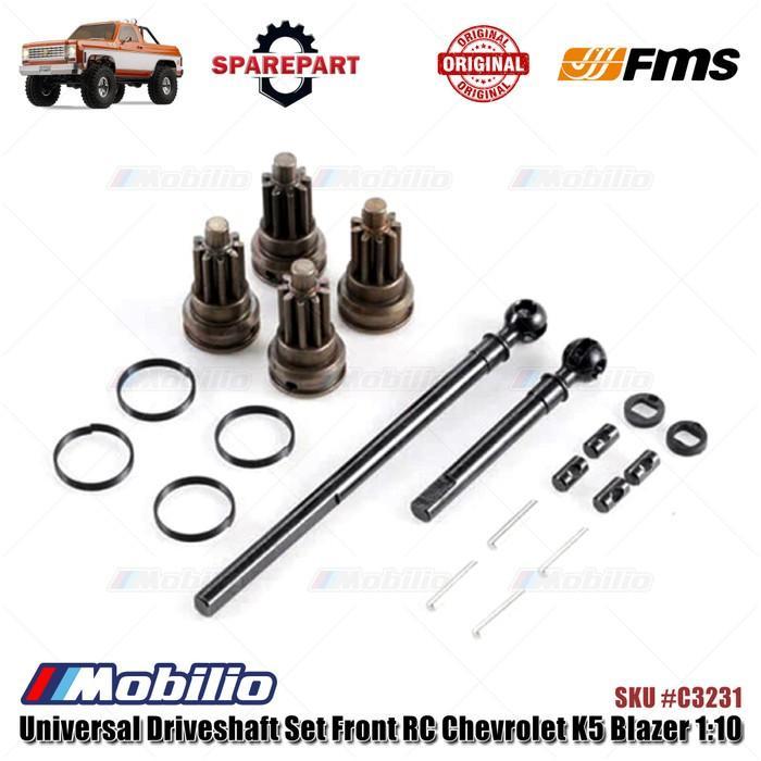 TERBARU FMS Part #C3231 Front Universal Driveshaft Set RC FCX10 Chevrolet K5 Blazer Crawler