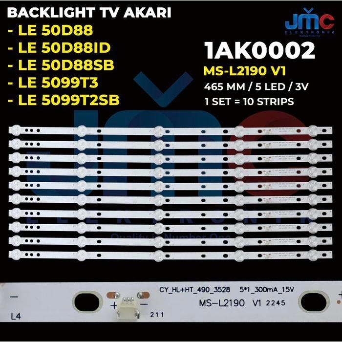TERLARIS BACKLIGHT TV LED AKARI LE50D88 LE50D88SB LE50D88ID LE5099T3 LE5099T2SB LE-50D88 LE-50D88SB