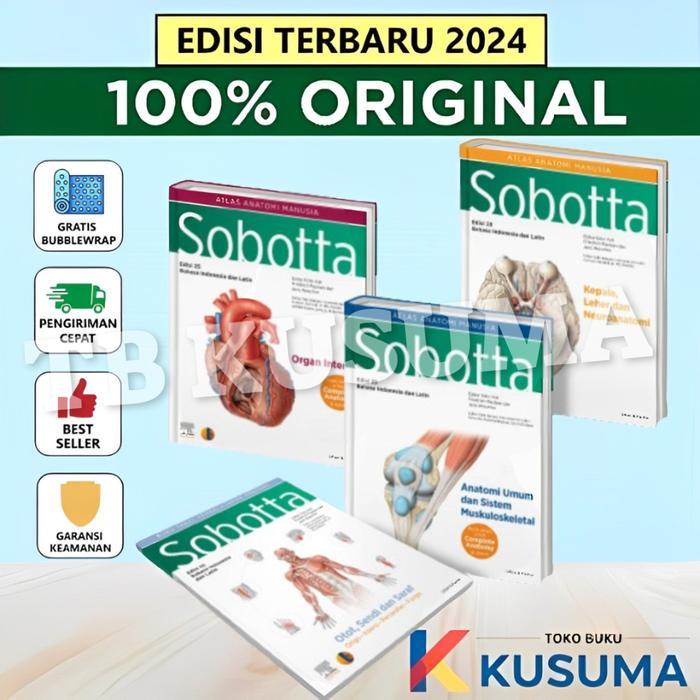 BUKU ORIGINAL SOBOTTA ATLAS ANATOMI MANUSIA EDISI 25 (4 BUKU SET) TAHUN 2024 - EDISI TERBARU