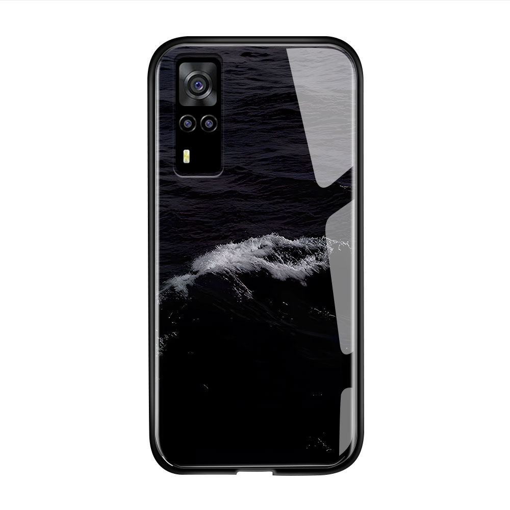 HardCase Kaca Casing For VIVO Y31 Y51 Y51A Y53S 2020 2021 4G Case Kesing Hp Phone DLJ A1-2763 BL