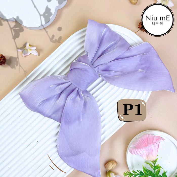 Jepit Pita Korea Besar Aksesoris Rambut Jepitan Fashion Anak & Wanita Dewasa Cantik jepit jepun Biru