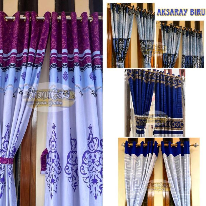 Gorden Pintu 6 Gelombang Motif Batik Mewah - Model Terbaru