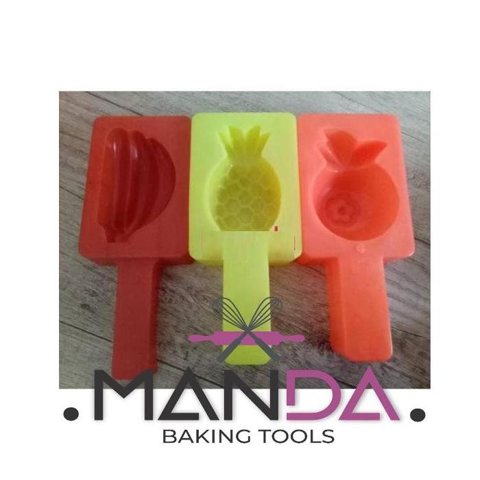 Cetakan kue tok kue ku kue angku motif buah pisang nanas apel