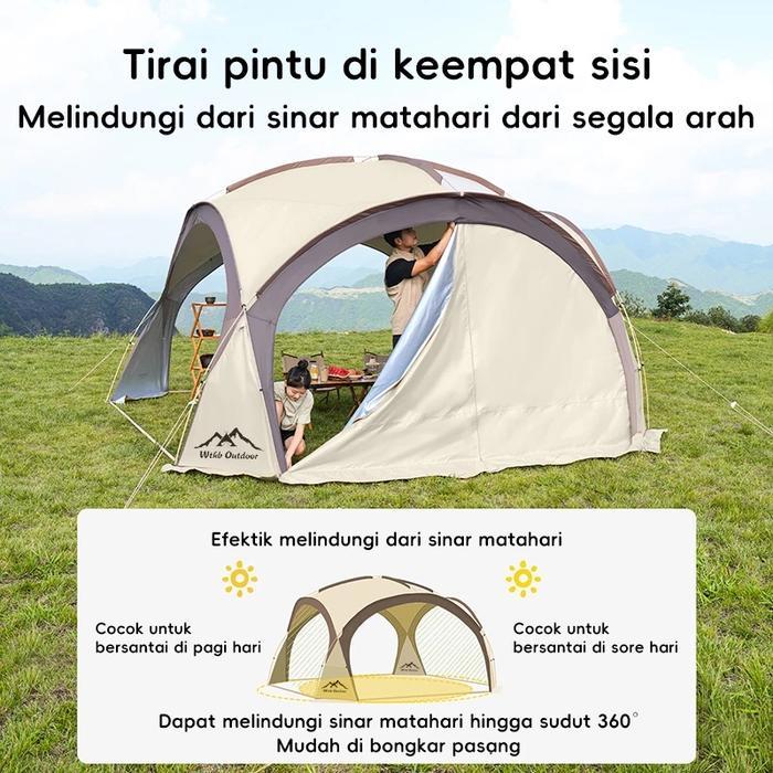 Tenda Camping Double Layer Kapasitas 4 Orang Tahan Air Ideal untuk Petualangan Luar Ruangan Tenda