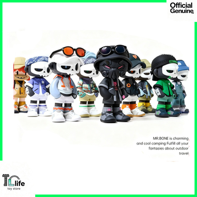 Mr.Bone 4th Generation Camping Series Blind Box Trendy Toys Mystery Box Anime Figures Desktop Model