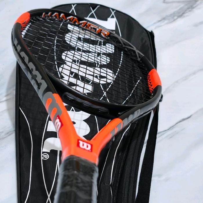 Raket Tenis Wilson Hyper Hammer Metrix Tour Carbon Siap Pakai Oren Free Tas Dan Grip