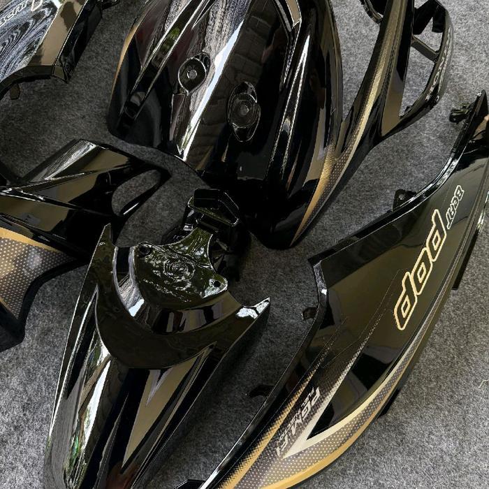 cover full body halus Honda beat pop hitam plus striping 2014 - body beat pop hitam Sparepart
