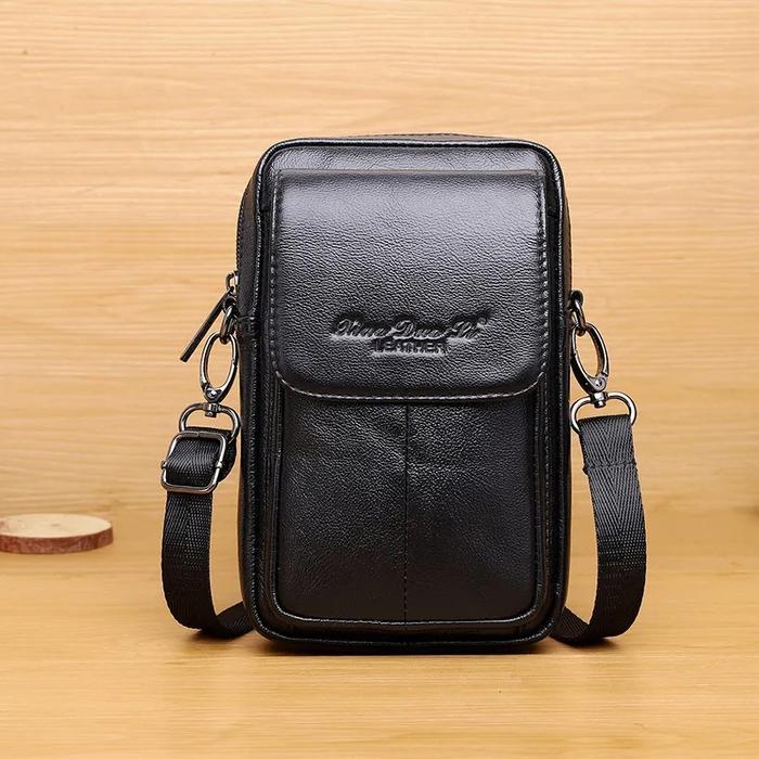 New Tas Selempang Pria Mini Kulit Asli Tas Pria Hp Pinggang Ori Kulit 1205