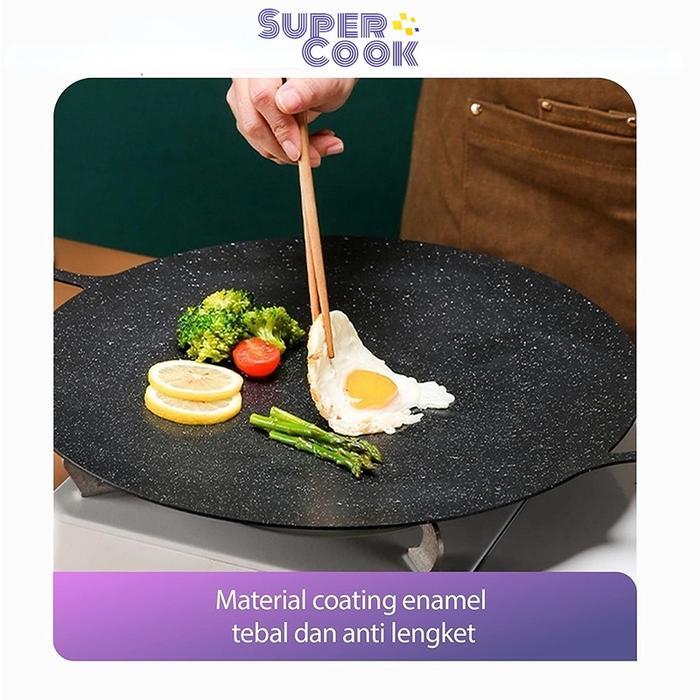 COD Baja grill pan anti lengket wajan grill bbq Alat Panggangan BBQ Grill Pan Korean Wajan Bulat