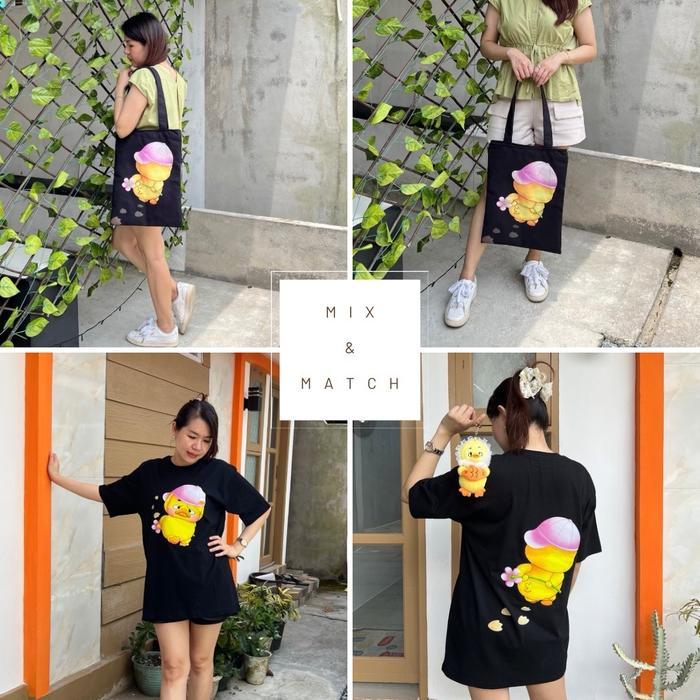 Tote Bag Kanvas Wanita Motif Bebek - Lylia Doodwear - Totebag