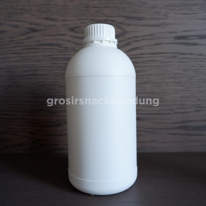 "New" Botol Plastik HDPE + Tutup 1000ml, putih doff