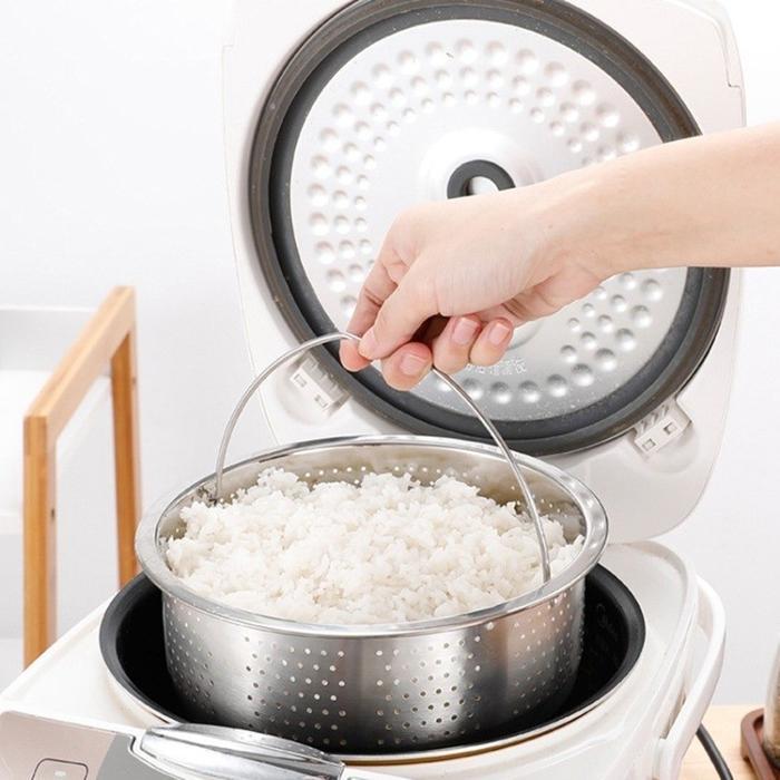 304 Keranjang Kukus Stainless Steel / Tatakan Steamer Basket Stainless / Tatakan Kukusan Nasi