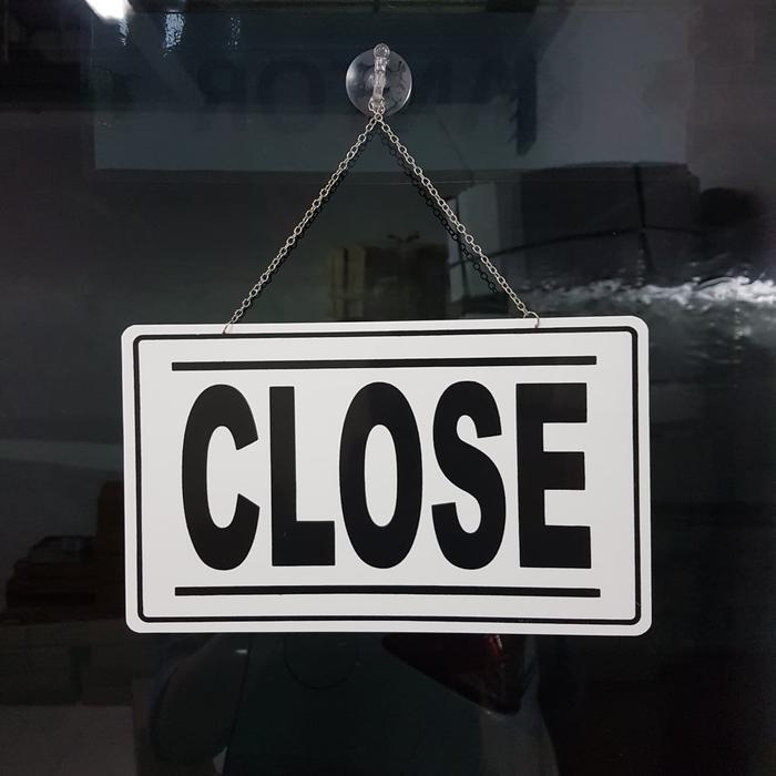 "New" Papan pintu 'open close' gantung / door sign block open close akrilik