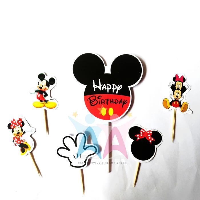[] Topper Cake Set MICKEY MINNIE MOUSE Kue Ulang Tahun Anak