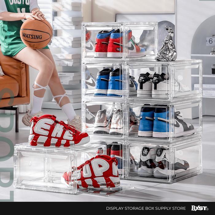 [CRYSTAL] Sneakers Box Full Acrylic Front Open Transparent Extra Large