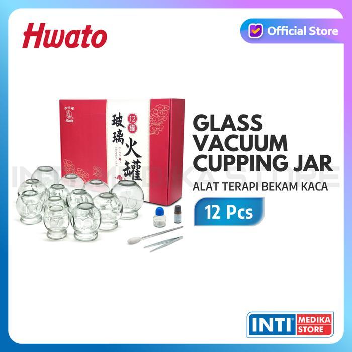 HWATO - Alat Terapi Bekam KACA Isi 12 GLASS Vacuum Cupping Kop Angin