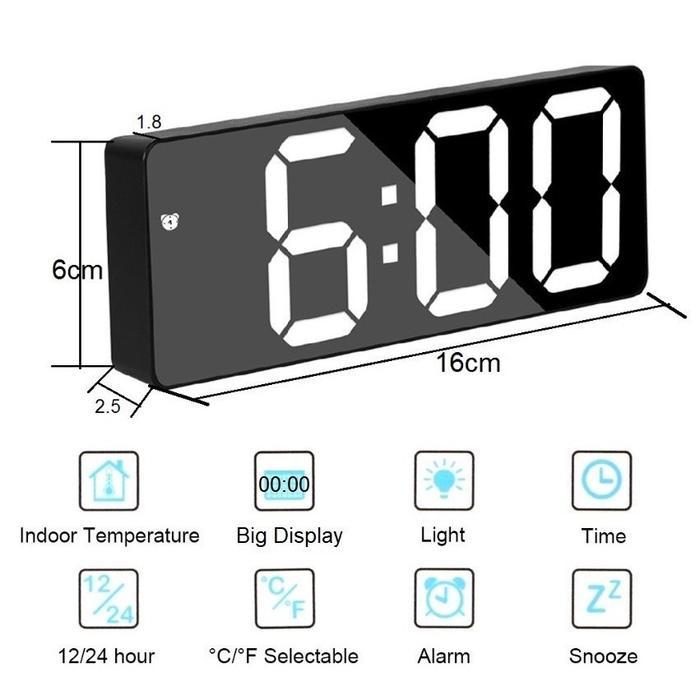 SIAPKIRIM Jam Alarm Dinding Digital 3D Clock LED Meja Jam Meja Dinding Digital 3D LED Clock Bentuk