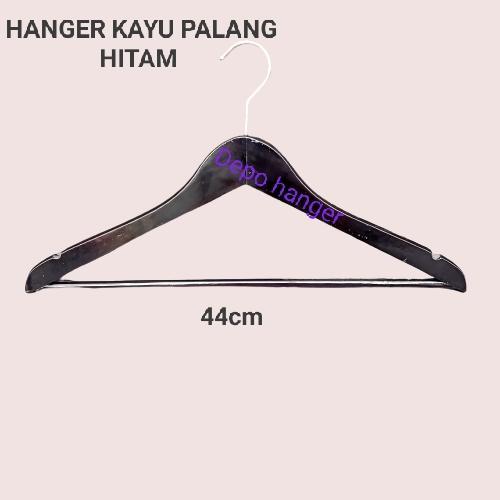 "New" Gantungan Baju kayu Hitam palang / Hanger kayu palang hitam
