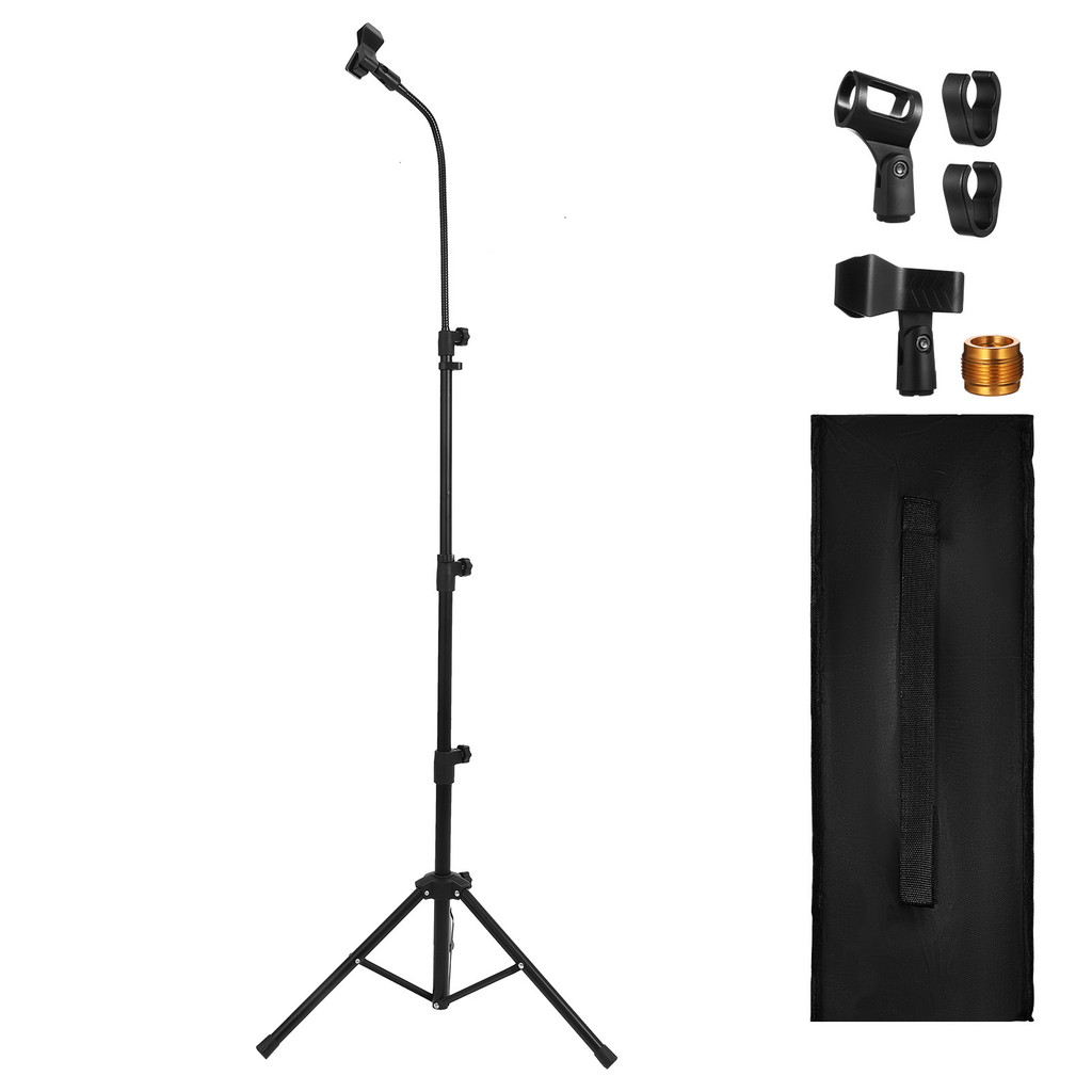 1 Set Microphone Stand Floor Tripod Heavy Duty Adjustable Metal Mic Stand For Recording Broadcasting