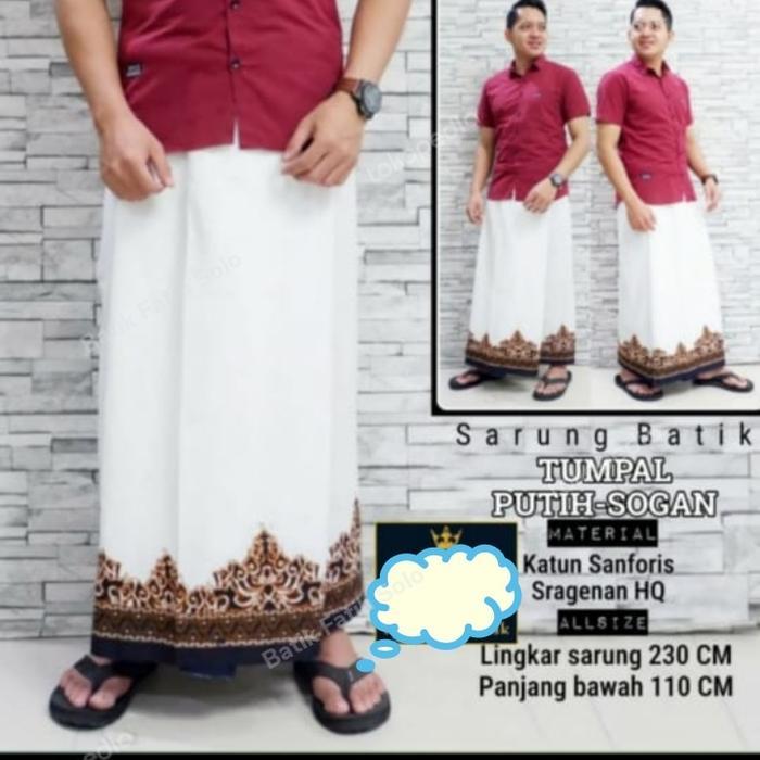 Sarung /Celana Sarung Tumpal Putih /Hitam Batik