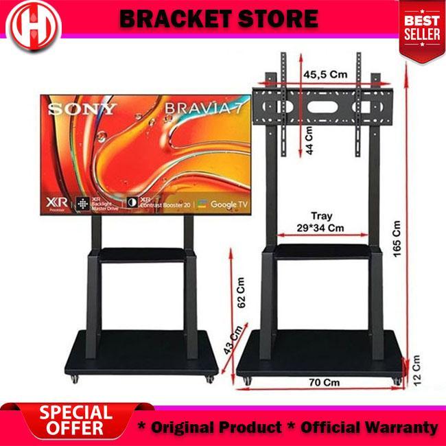 Bergerak Bracket Standing tv 32-85 Inch TV Berdiri Stand Universal Dapat Disesuaikan LED TV Stand