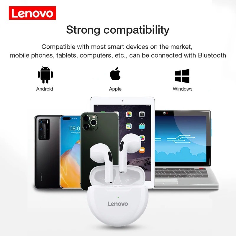 Lenovo HT38 TWS Bluetooth Earphone Mini Wireless Earbuds with Mic for iPhone Xiaomi Sport Waterproof