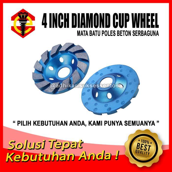 Batu Gurinda POLES BETON TEMBOK 4 inch / Mata Pisau Grinding Gerinda 4" / Diamond Cup Wheel Semen