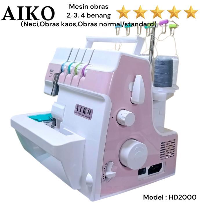 promo mesin obras benang portable empat dan neci - heavy duty - AIKO HD2000 - Merah Muda