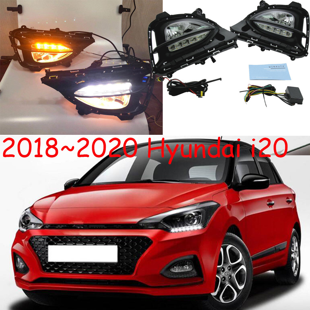 car bumper headlight for Hyundai i20 daytime light y DRL car accessories LED headlamp for Hyundai