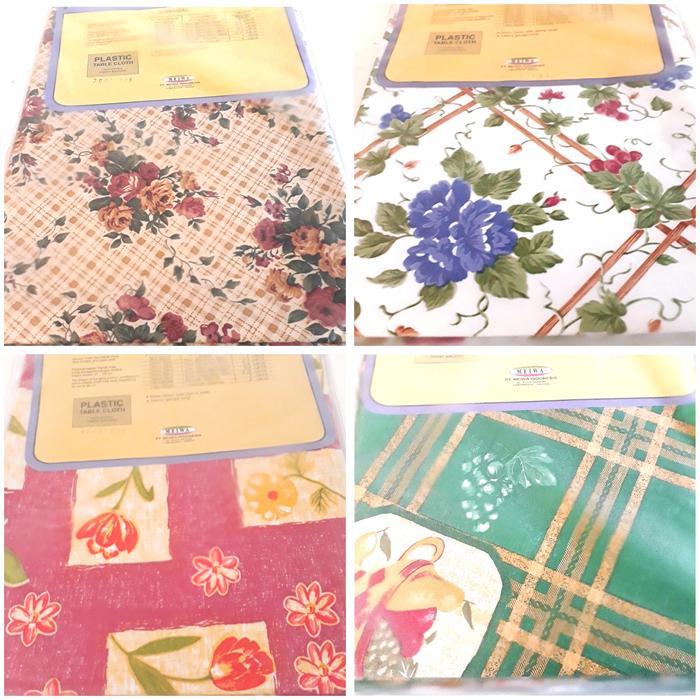 Taplak Meja Makan Plastik Oval Motif Kursi 6 Meiwa