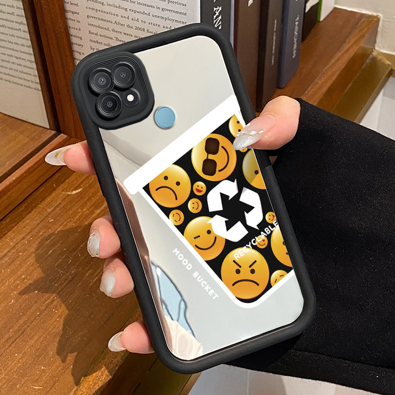 Casing Hp OPPO A15 A15s A35 Case Casing Sebuah tas emosi Pola Kasus cermin tangga HP Kasing Silikon 