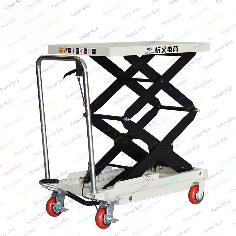 Baru Manual hydraulic lift platform car Mobile lift Small lift car Simple scissor fork platform