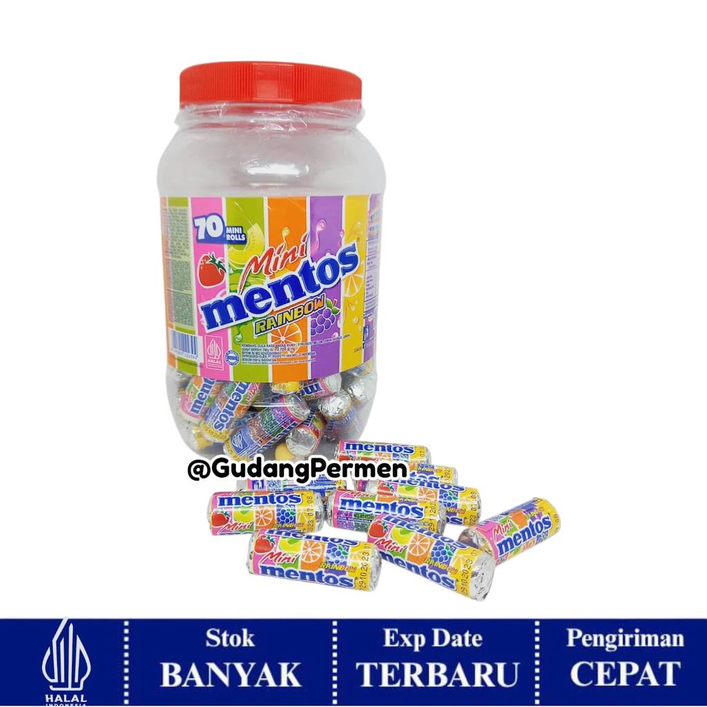 Mentos Mini Jar isi 70 / Permen Mentos Mini Rasa Buah