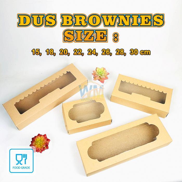 (isi 25pcs) Dus Box Bolen Laminasi / Kotak Brownies Laminasi Jendela / Box Brownies 22x10x5 / Dus